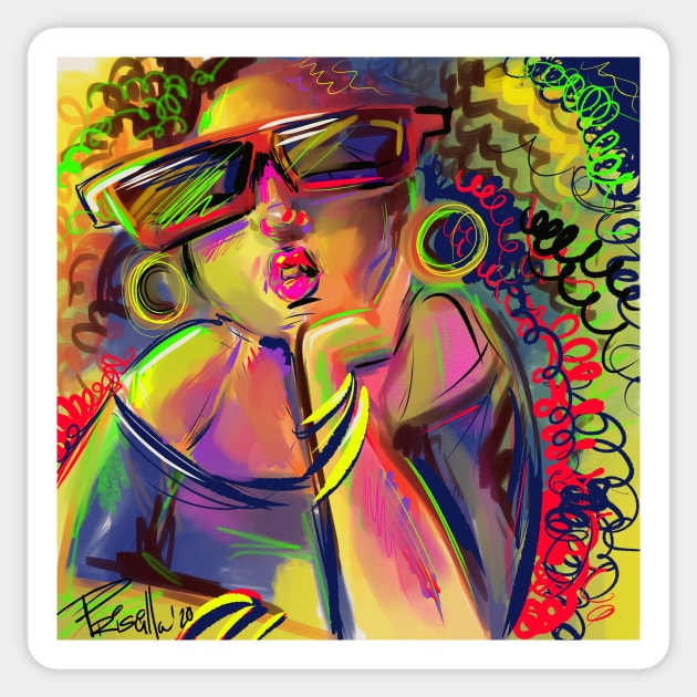 Colorful Pout Sticker by PriscillaDodrill
